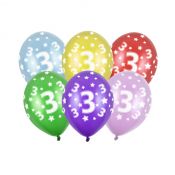 Balon gumowy Partydeco 3nd Birthday, Metallic Mix (SB14M-003-000)