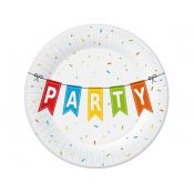 Talerz jednorazowy Godan Kolorowe Party papier śr. 180mm 6 szt (PM-TPA1)