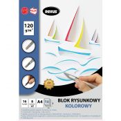 Blok rysunkowy Rexus kolor premium A4 kolorowy 120g 16k [mm:] 210x297