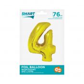 Balon foliowy Godan Smart cyfra 4 złota 76cm (CH-SZL4)