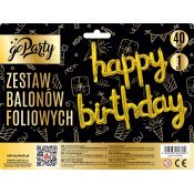 Balon foliowy Antella zestaw balonów 13 elementów Happy Birthday złote