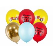 Balon gumowy Partydeco Happy Birthday, mix mix 300mm (SB14P-300-000-6)