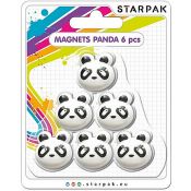 Magnes Starpak kształty  panda 6szt biało-czarny (398962) 6 sztuk