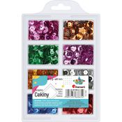 Zestaw cekinów Titanum Craft-Fun Series okrągłych 8 kolorów x 3g