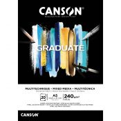 Blok artystyczny Canson Graduate Mix-Media czarny A5 240g 20k (31250P019)