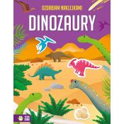 Książeczka edukacyjna Zielona Sowa Ozdabiam naklejkami. Dinozaury