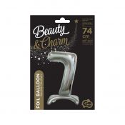 Balon gumowy Godan Beauty&Charm cyfra stojąca srebrna srebrny (BC-ASS7)