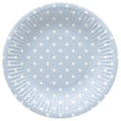 Talerz jednorazowy Paw Dots Light Blue tektura śr. 180mm 8 szt (PPD8002205)