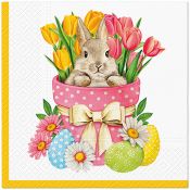 Serwetki Paw Lunch Flower Bunny mix nadruk bibuła [mm:] 330x330 (SDL140700)