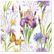 Serwetki Paw Tete Iris with Butterfly mix nadruk bibuła [mm:] 330x330 (TL121200)