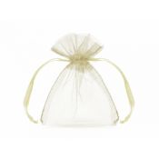 Organza Partydeco Woreczki z organzy, kremowy, 10cm (WRG5-079-10)