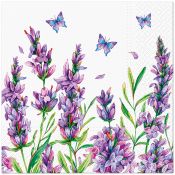 Serwetki Paw Lavender Butterfly mix nadruk bibuła [mm:] 330x330 (TL125200)