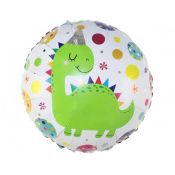 Balon foliowy Godan okrągły, Dinozaur w czapeczce 18cal (BF-8DWC)