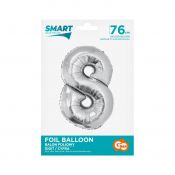 Balon foliowy Godan Smart cyfra 8 srebrna 76cm (CH-SSR8)