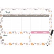 Podkład na biurko Biurfol KITTENS PLANER MAGNETYCZNY TYGODNIOWY mix PVC PCW [mm:] 350x250 (PM-02-35)