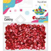 Cekiny Titanum Craft-fun Series okrągłe 7mm czerwone 14g (CM6R)