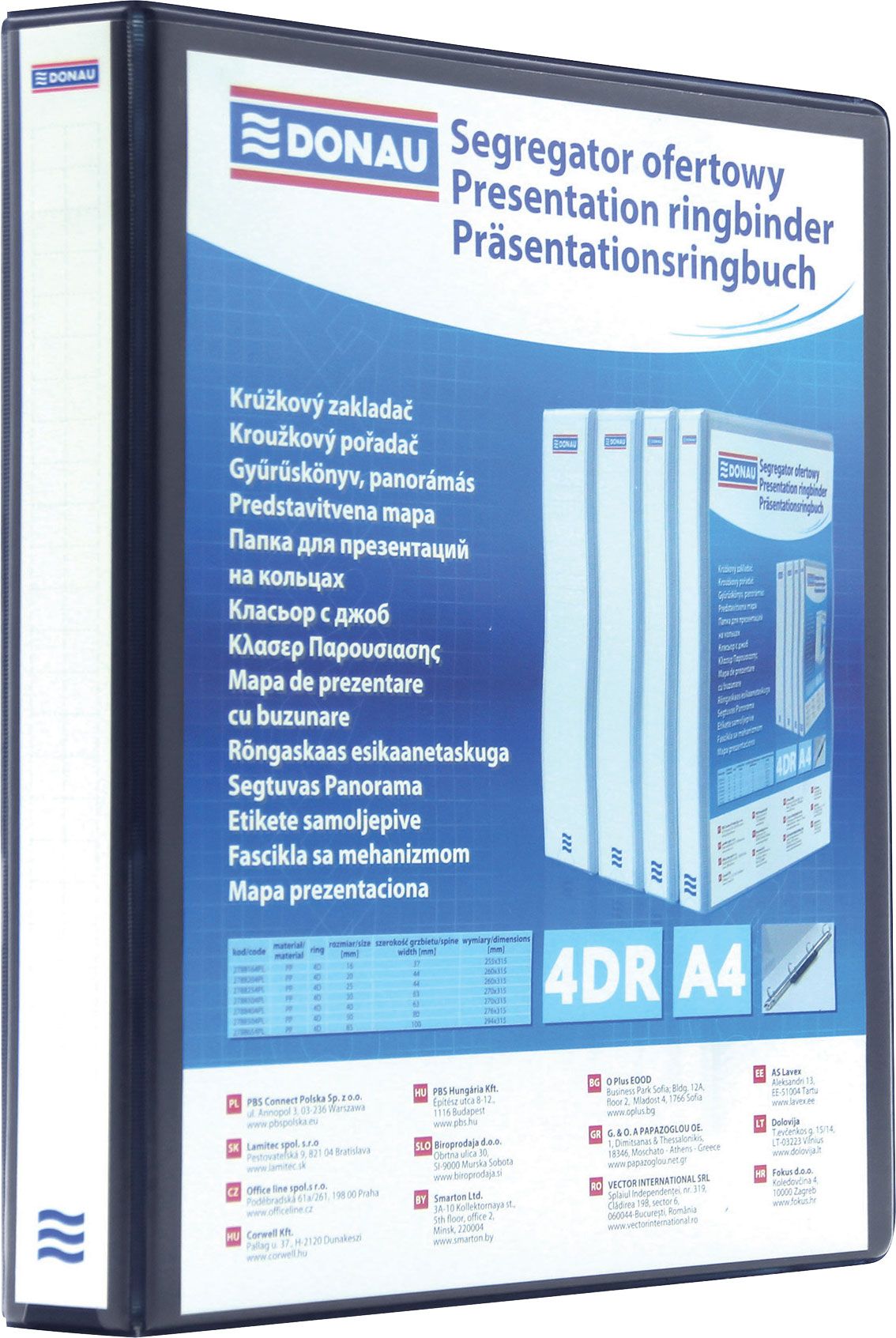 Segregator ofertowy Donau A4 65mm czarny (2788654PL-01)