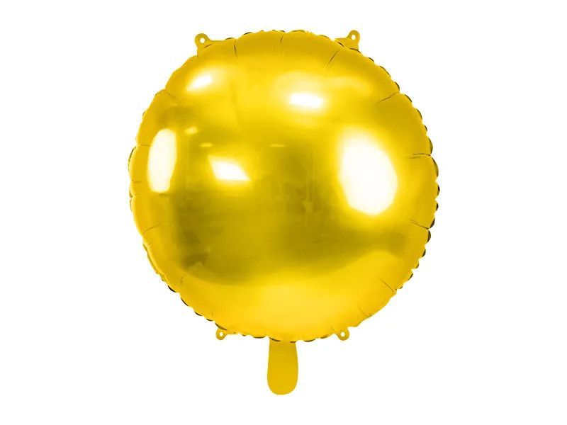 Balon foliowy Partydeco okrągły Pastylka złota 24cal (FB177-019)
