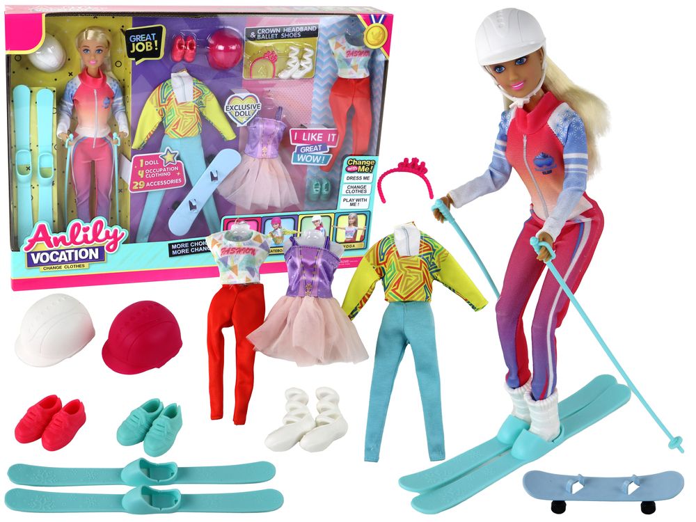 Lalka Lean Anlily 4 Sporty Narty Snowboard Joga Balet Akcesoria (16186)
