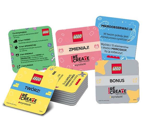 Książeczka edukacyjna Ameet LEGO® Recreate. Karty Wyzwań. Wynalazki (ACP 6608)