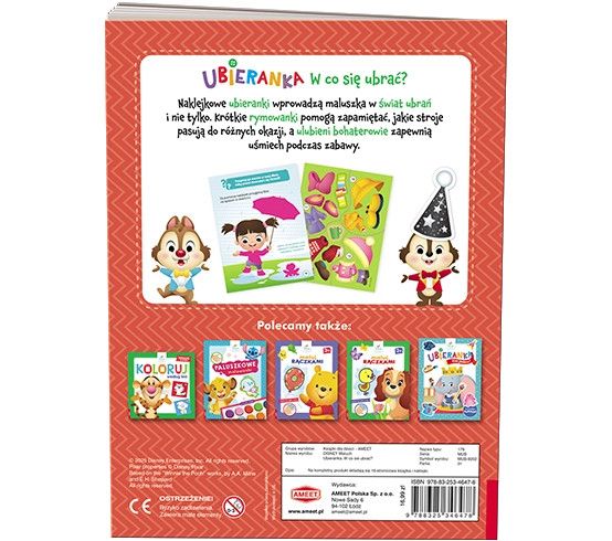 Książeczka edukacyjna Ameet Disney Maluch. Ubieranka. W co się ubrać? (MUB 9202)