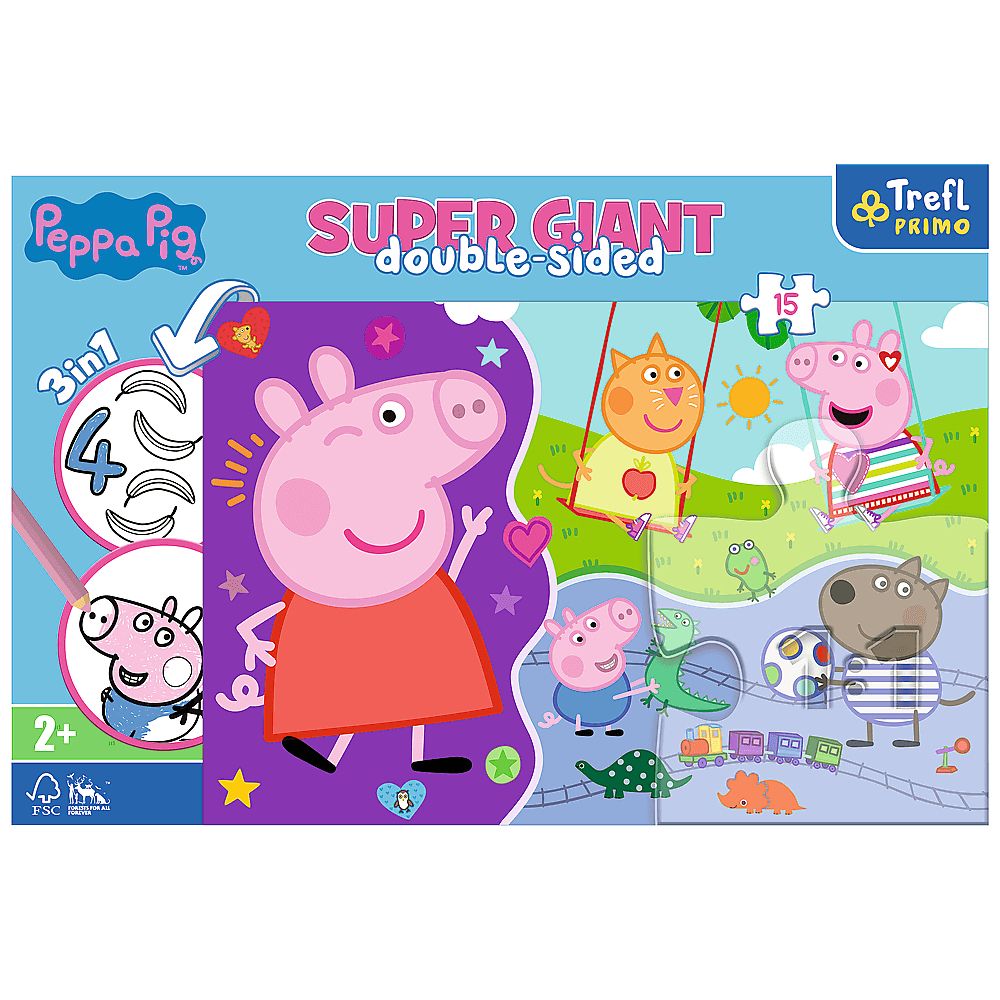 Puzzle Trefl świnka Peppa Gigant poznaj Psi Patrol 15 el. (42003)