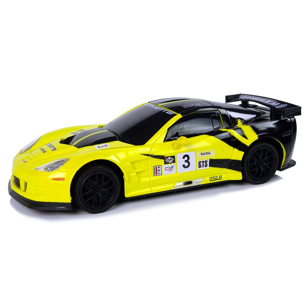 Samochód Lean R/C 1:24 Corvette Żółte C6.R 2.4 G Światła (9734)