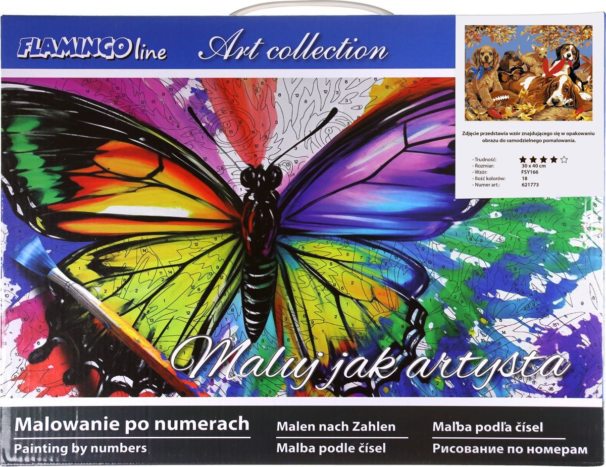 Zestaw kreatywny Flamingo Line Malowanie po numerach 30x40cm Psy (FSY166)