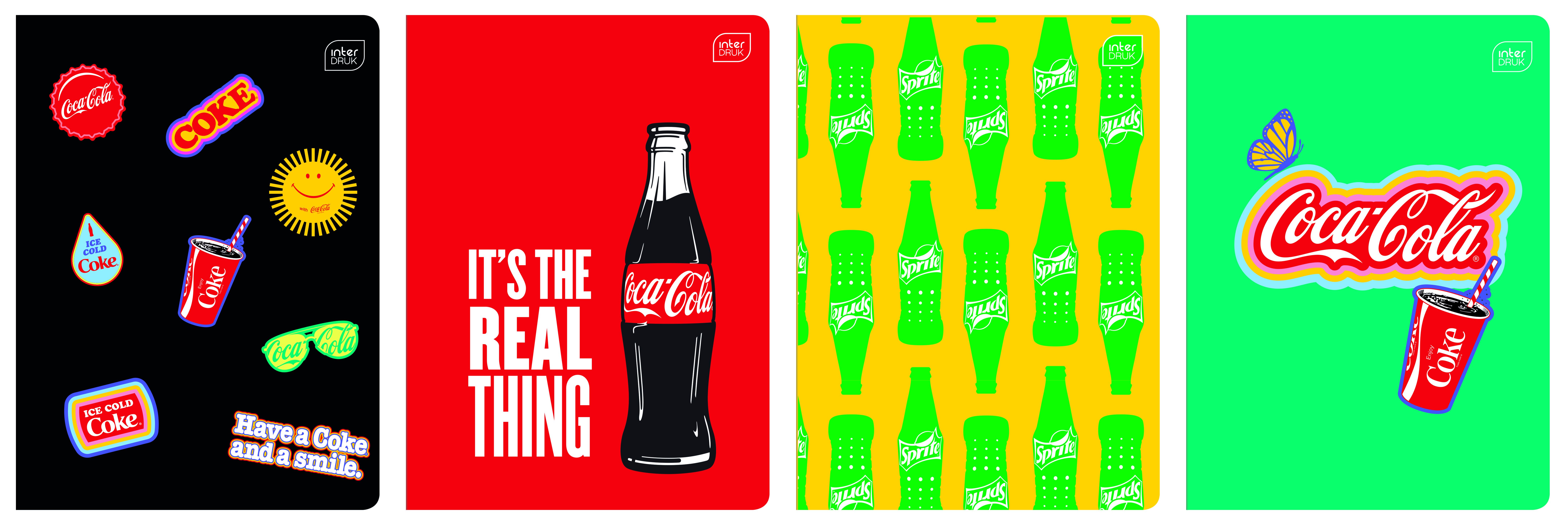 Zeszyt COCA COLA MAT+UV A5 32k. 70g trzy linie Interdruk