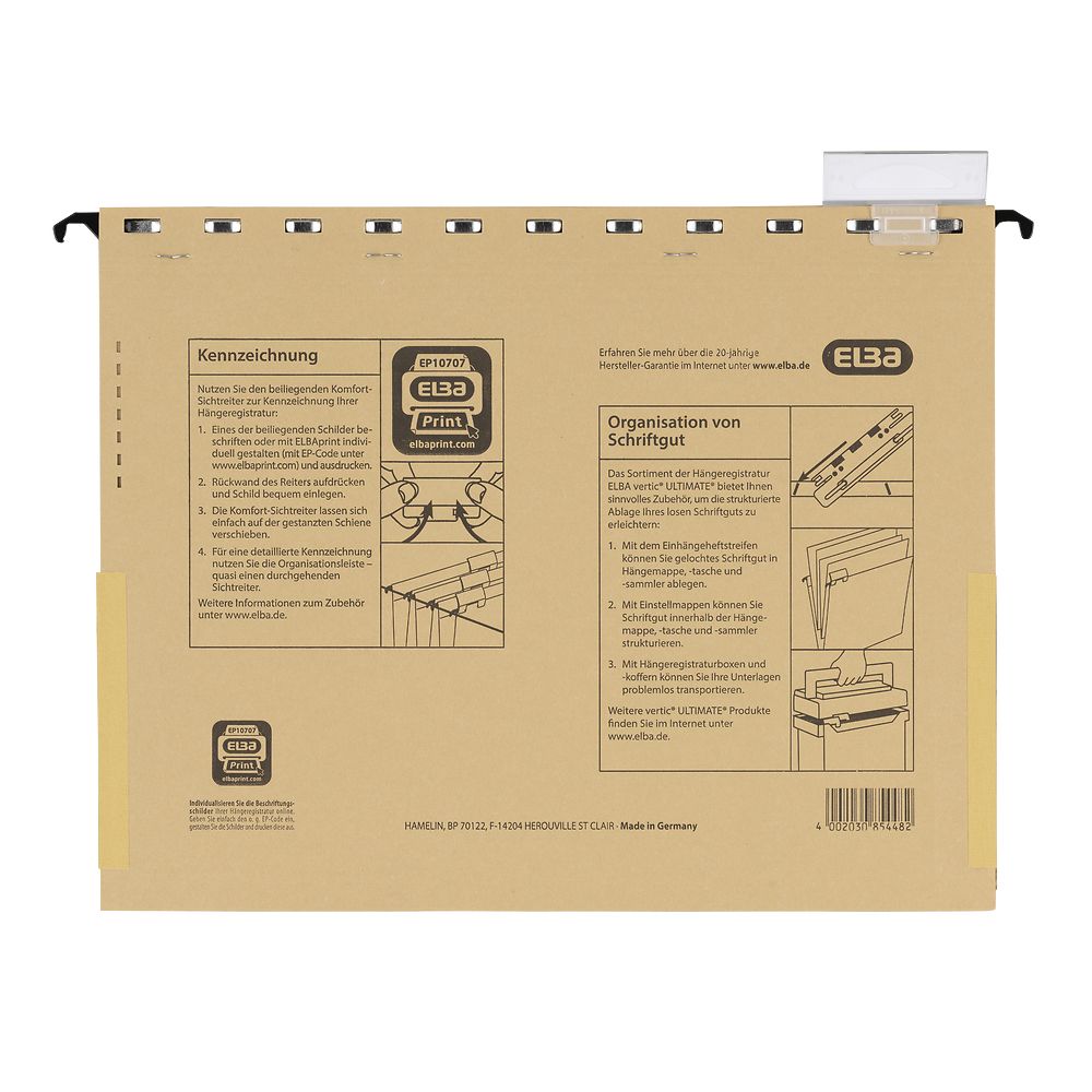 Skoroszyt Elba Vertic Ultimate wiszący personalno-kredytowy A4 brązowy karton 230g (100082310)
