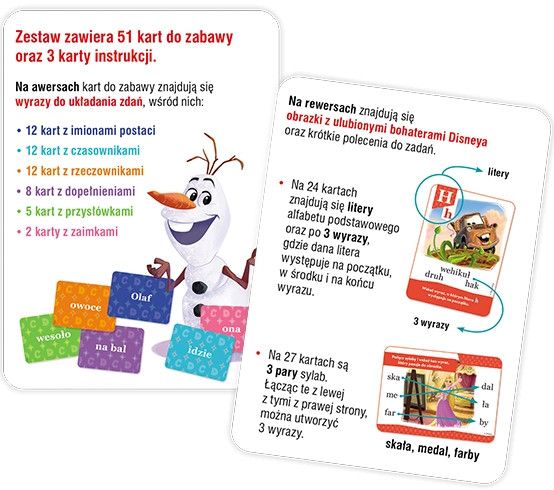 Książeczka edukacyjna Ameet Disney Uczy. Tworzę zdania i czytam. Karty (UEK 9301)