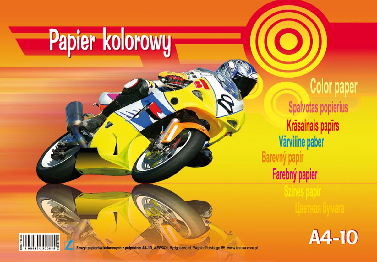 Zeszyt papierów kolorowych A4 10k