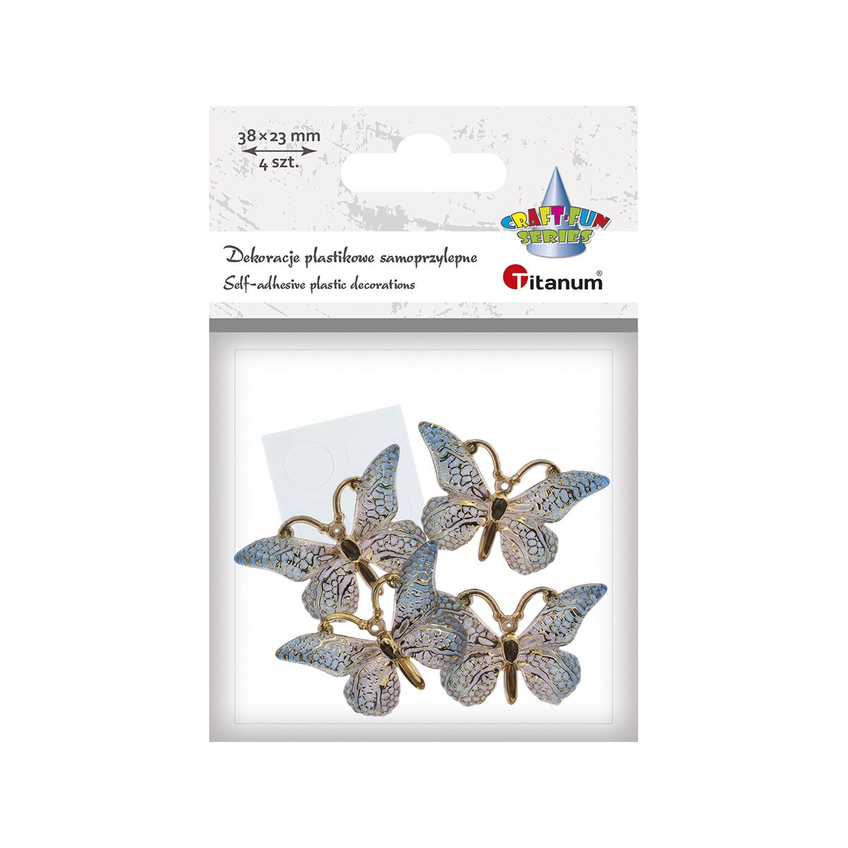 Dekoracja Titanum Craft-Fun Series Motyle plastikowe samoprzylepne (2324012-2)