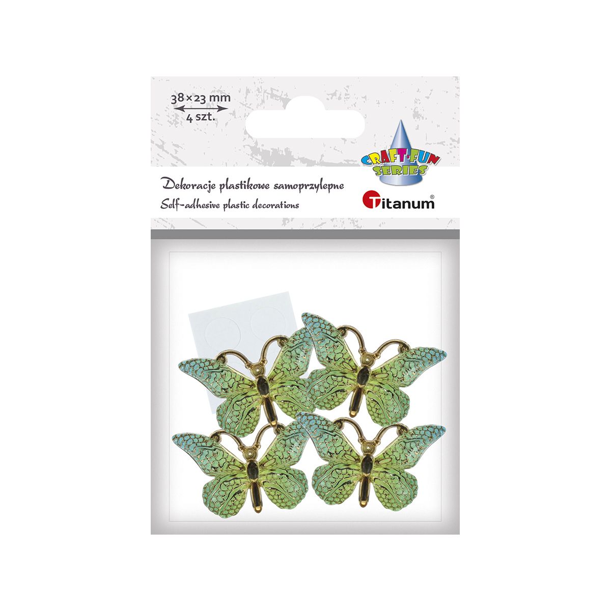 Dekoracja Titanum Craft-Fun Series Motyle plastikowe samoprzylepne (2324012-3)