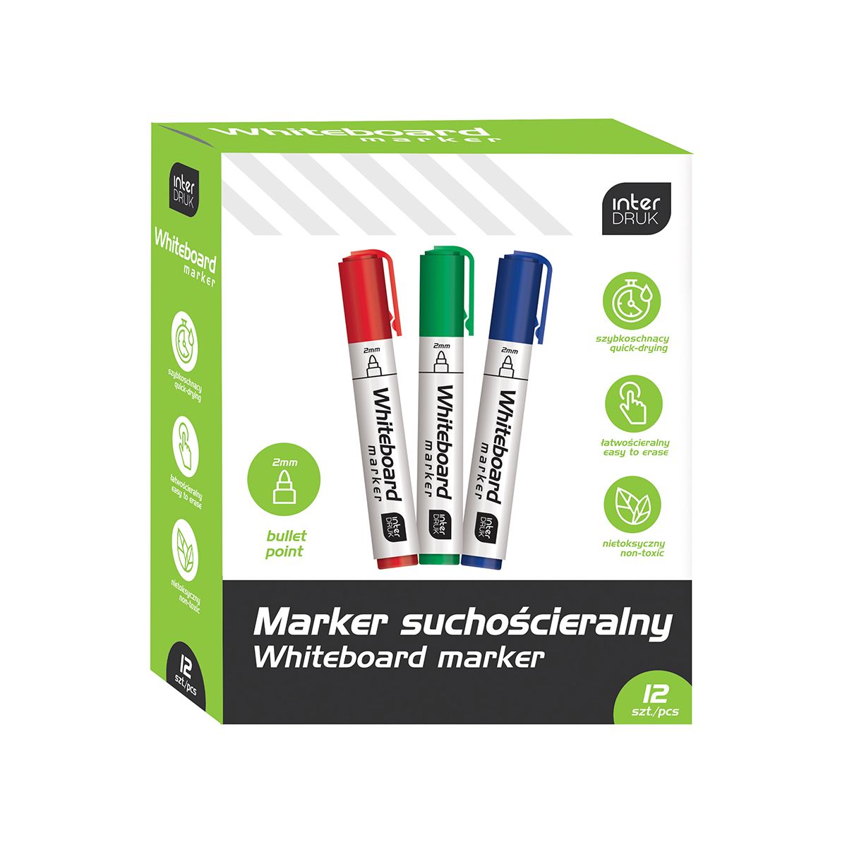 Marker suchościeralny Interdruk mix okrągła końcówka (IMARTAB)