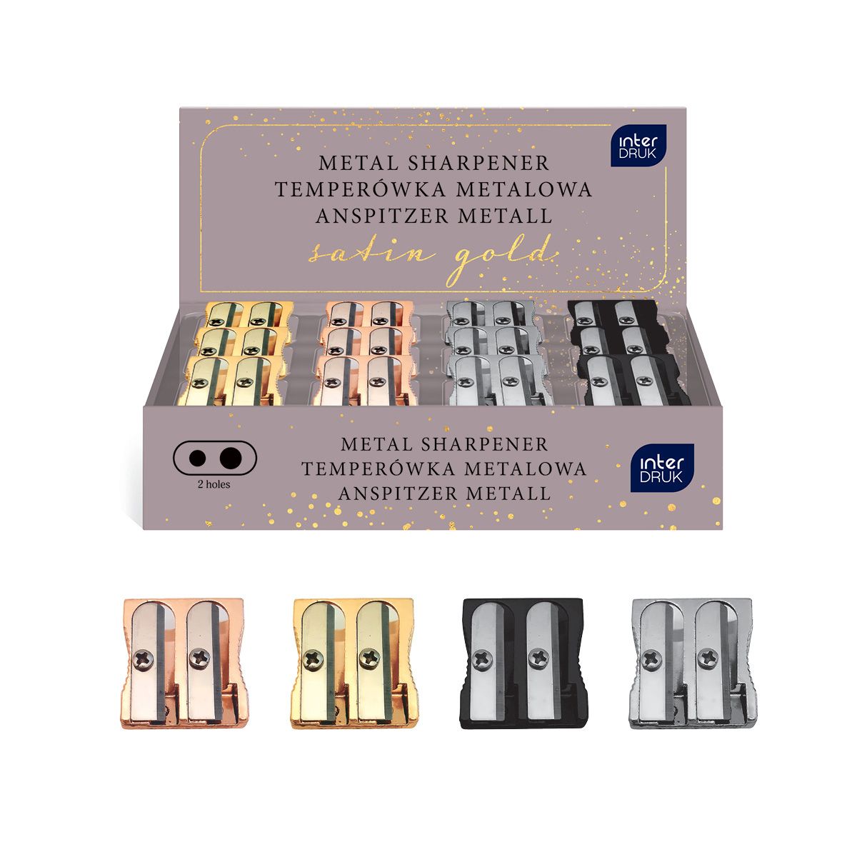 Temperówka Interdruk Satin Gold podwójna mix metal