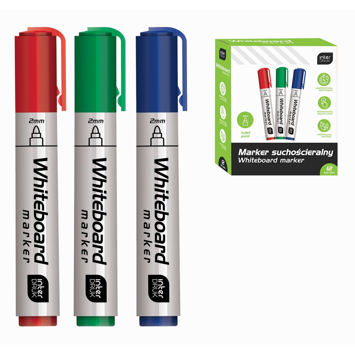 Marker suchościeralny Interdruk mix okrągła końcówka (IMARTAB)