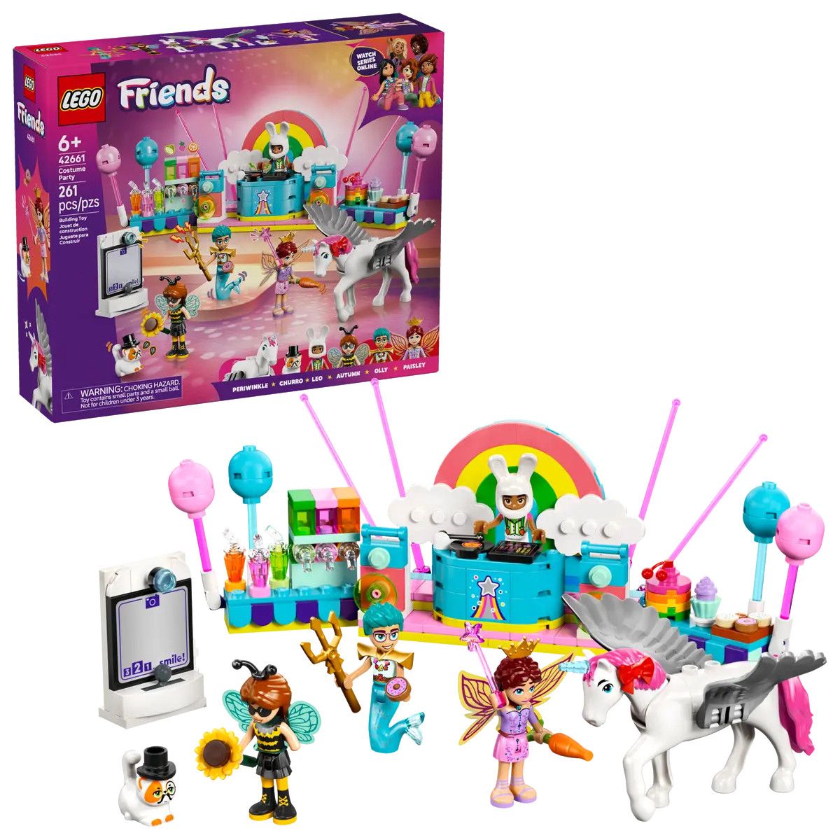 Klocki konstrukcyjne Lego Friends Bal przebierańców z jednorożcem i wróżką (42661)