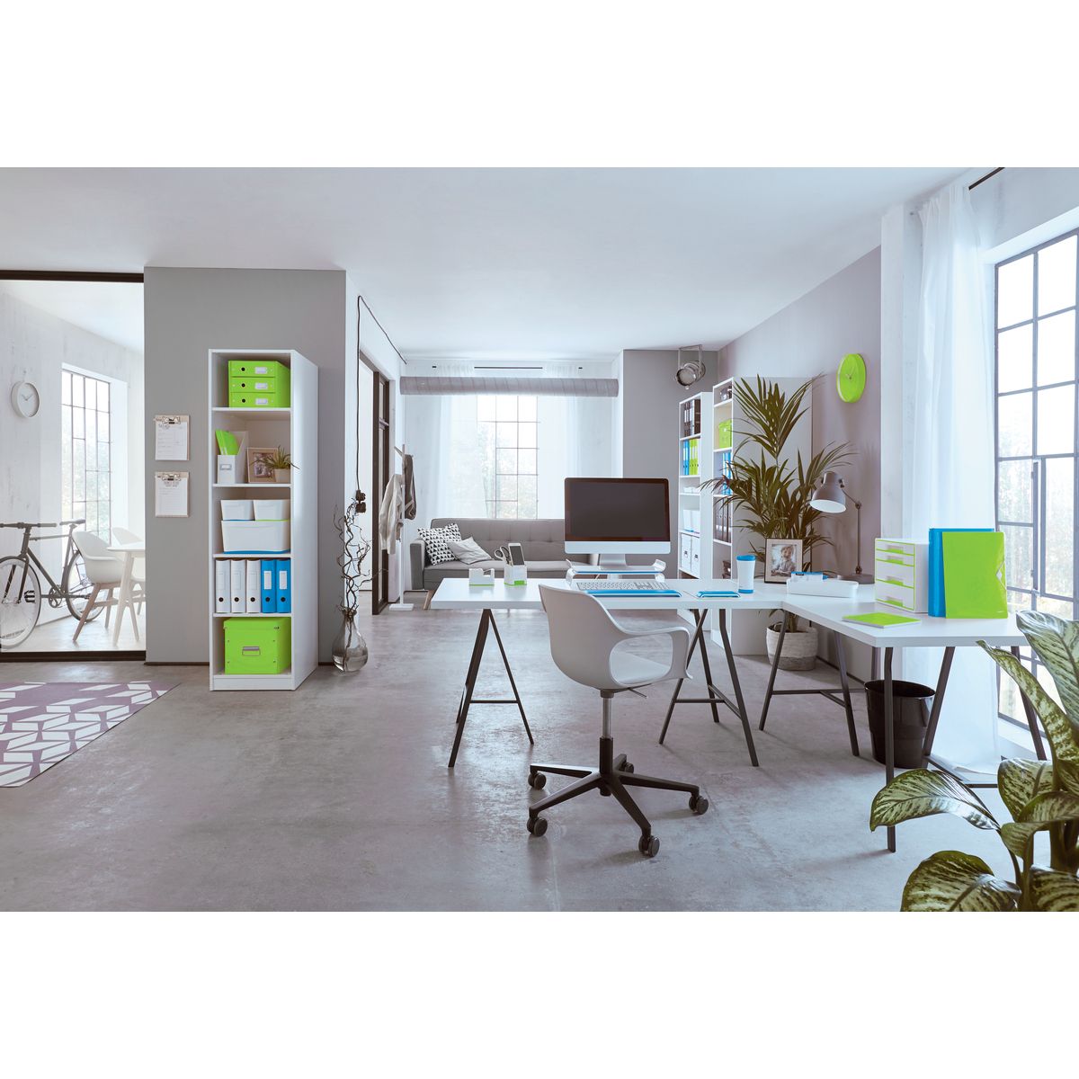 Pojemnik na dokumenty pionowy Leitz Click & Store zielony karton pokryty folią (60470054)