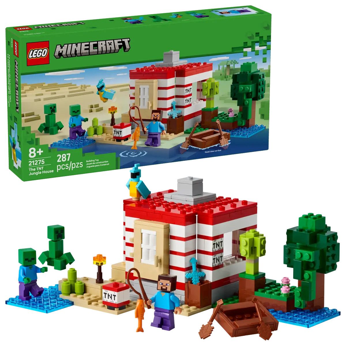 Klocki konstrukcyjne Lego Minecraft Dom TNT w dżungli (21275)