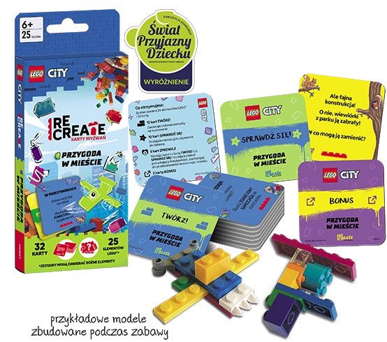 Książeczka edukacyjna Ameet LEGO® City. Recreate. Karty Wyzwań. Przygoda w mieście (ACP 6001)