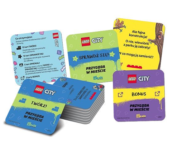 Książeczka edukacyjna Ameet LEGO® City. Recreate. Karty Wyzwań. Przygoda w mieście (ACP 6001)